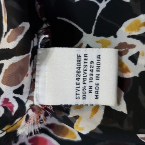 Nwot Caffe Marrakesh Floral Blouse Sheer High Low Hem, Size XL - Picture 12 of 13